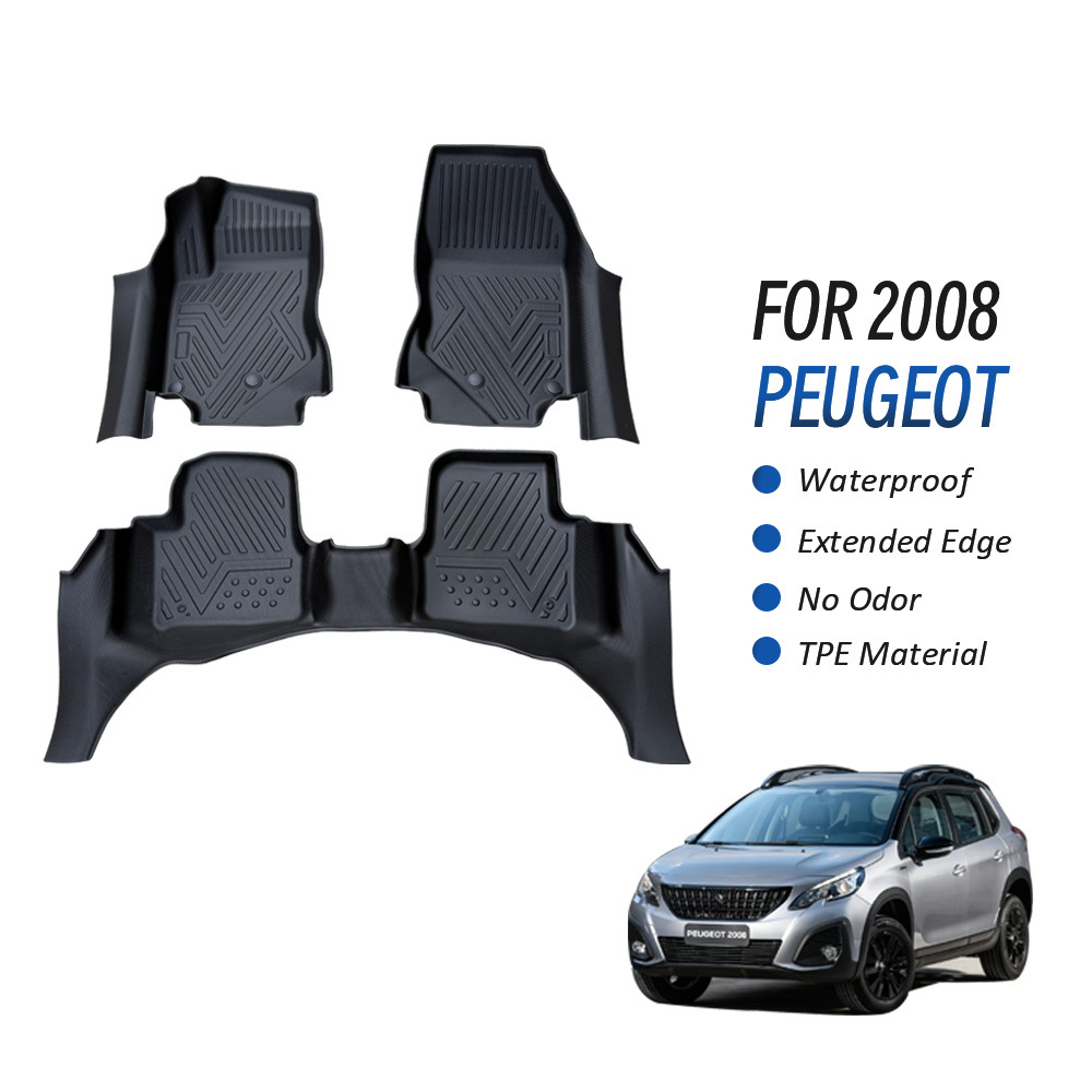 专车专用5D脚垫高品质汽车地板垫TPE材质适用于标致Peugeot 2008