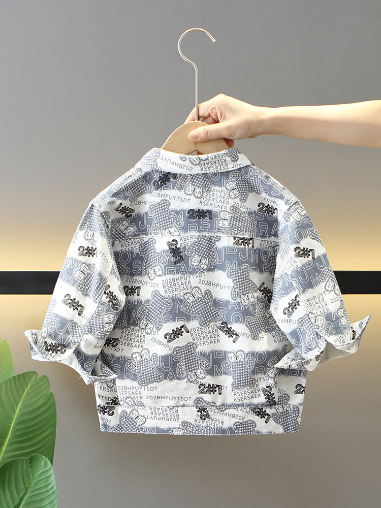 5866 chaqueta de niño 2024 nueva ropa de primavera y otoño para niños estilo occidental casual otoño moda chaqueta de bebé marea