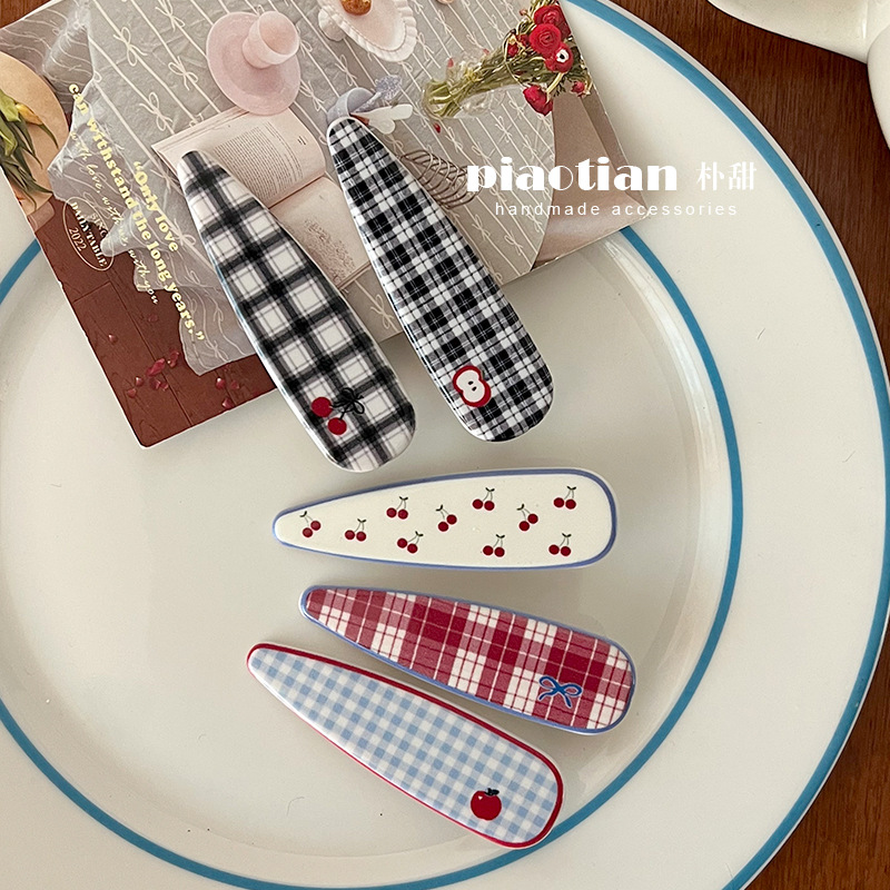 New Colorful Water Drop Hairpin Cartoon Versatile Simple Girly Style Side Bangs Hairpin High-End Hair Accessory