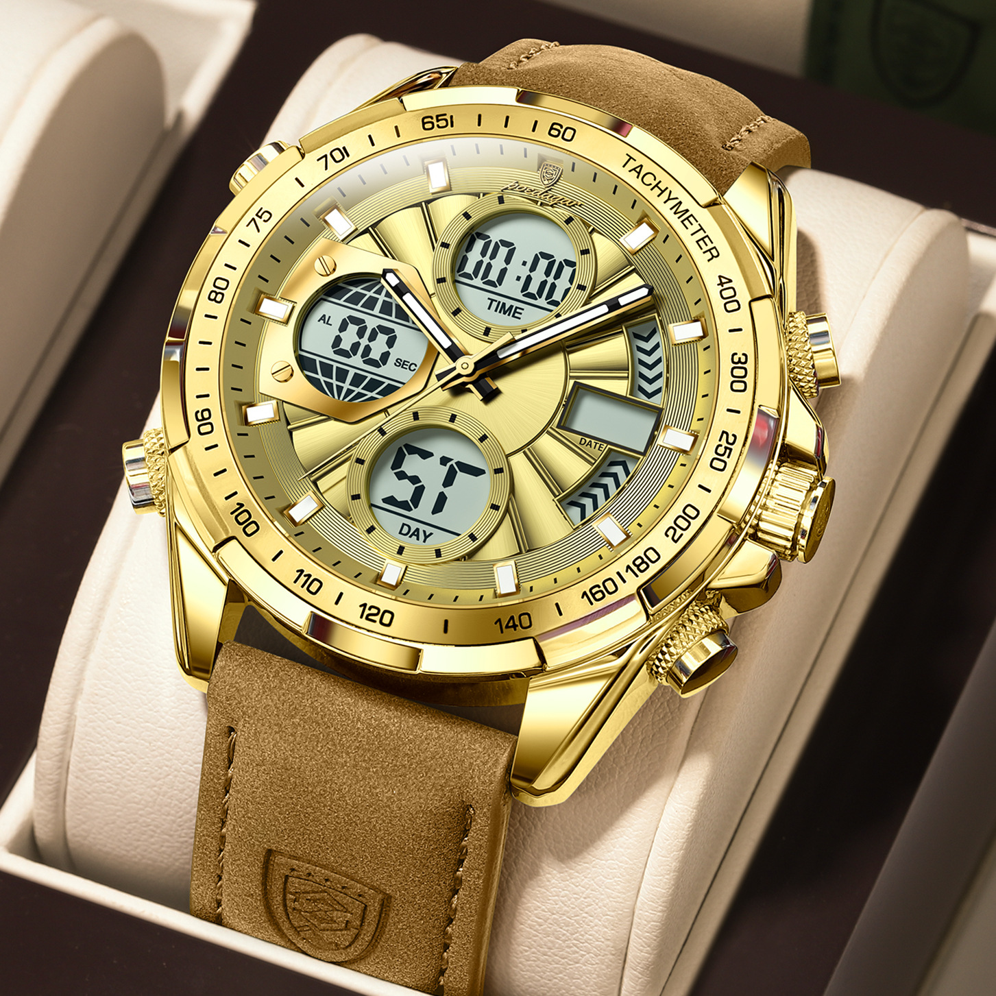 POEDAGAR / PEDAGAR nuevo reloj electrónico cronógrafo multifuncional de luz nocturna para hombres reloj de comercio exterior en vivo