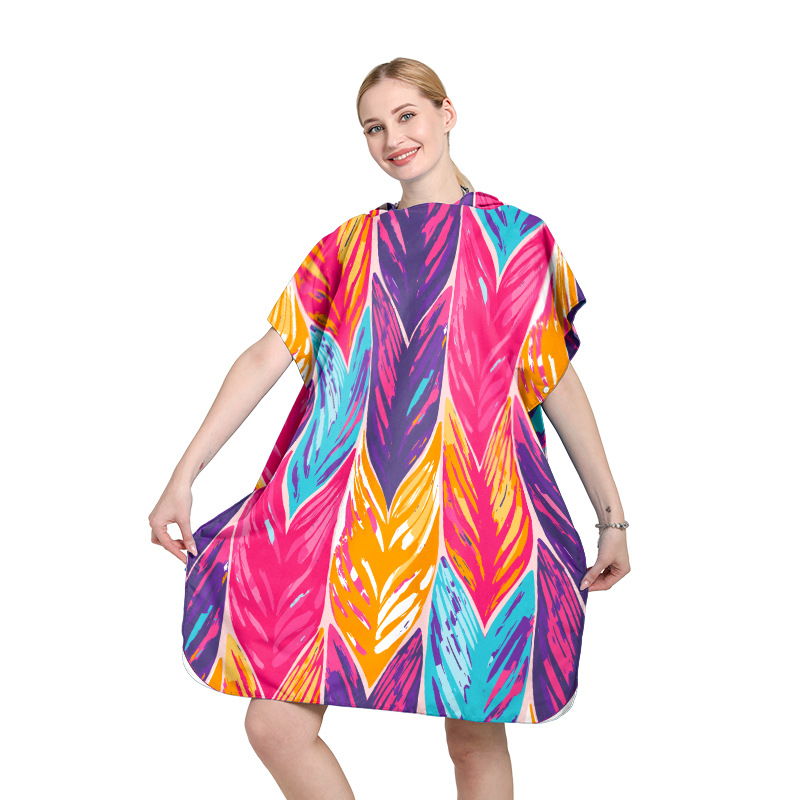 Amazon transfronterizo de microfibra Albornoz adulto capa de impresión digital con capucha Toalla de baño Toalla de playa al por mayor