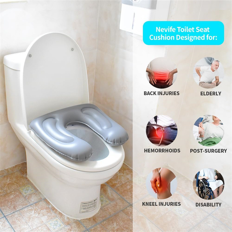 新款充气马桶座垫,增高的甜圈枕头,高度可调的马桶座,马桶支撑垫,