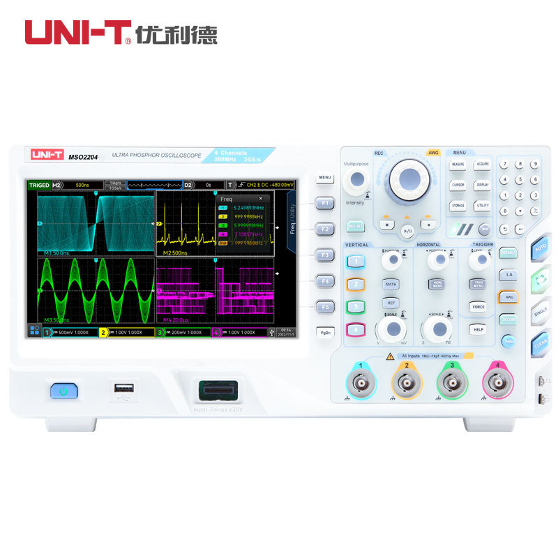 优利德（UNI-T） MSO2204混合信号示波器四通道200M 56Mpts深度