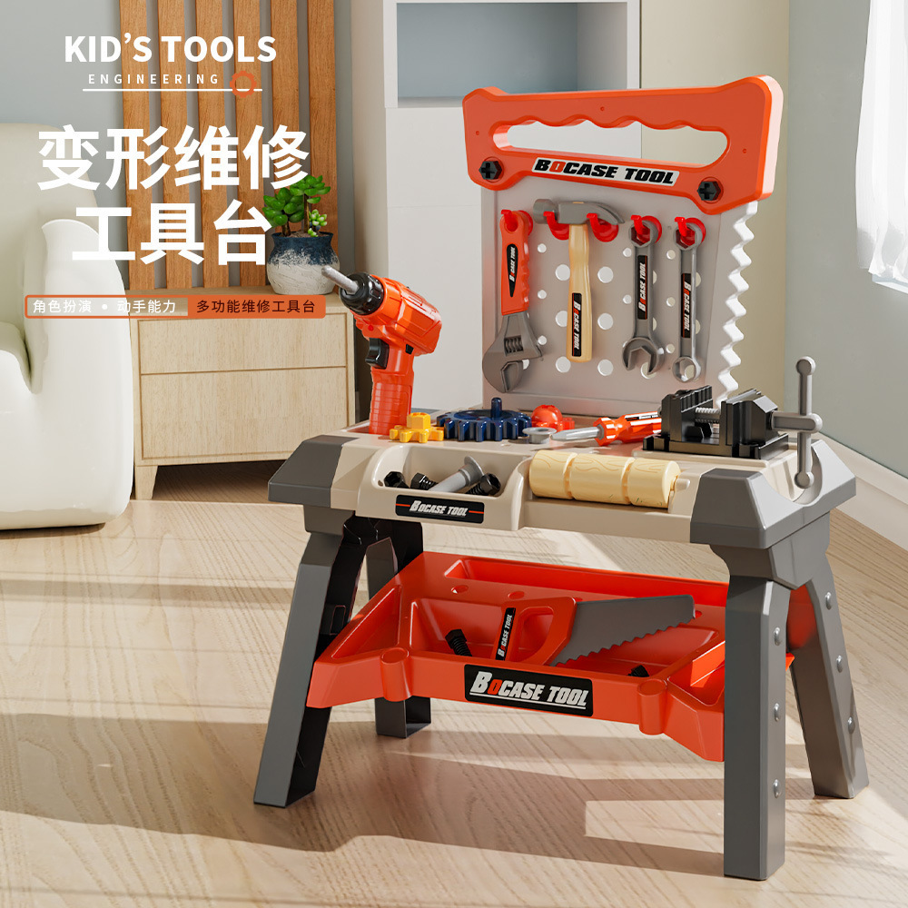 Mantenimiento infantil tornillo juego de mesa de trabajo taladro eléctrico simulación herramienta de reparación tornillo eléctrico conjunto de desmontaje