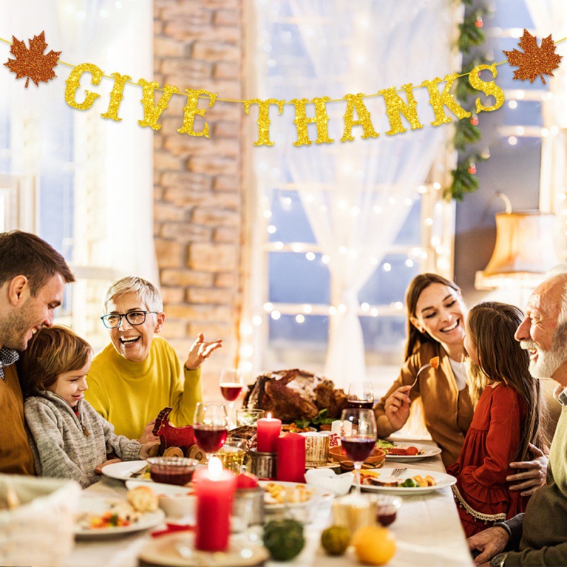 Amazonas Día de Acción de Gracias Fiesta Decoración Bandera de calabaza de hoja de arce Bandera de flores Festival de la cosecha Decoración de vacaciones