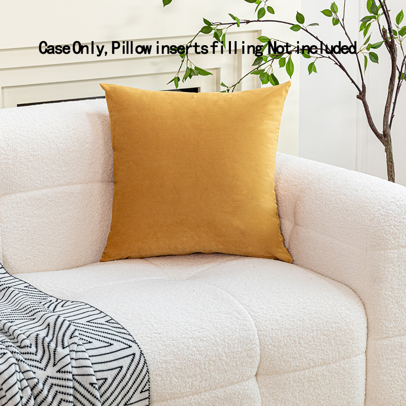 Nordic Simple Solid Color Thickened Dutch Velvet Color Candy Pillow Bedroom Bedside Cushion Cover_voghion.com
