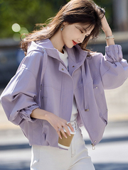 2025秋季韩式小个子宽松休闲百搭短款外套女简约夹克女士气质上衣