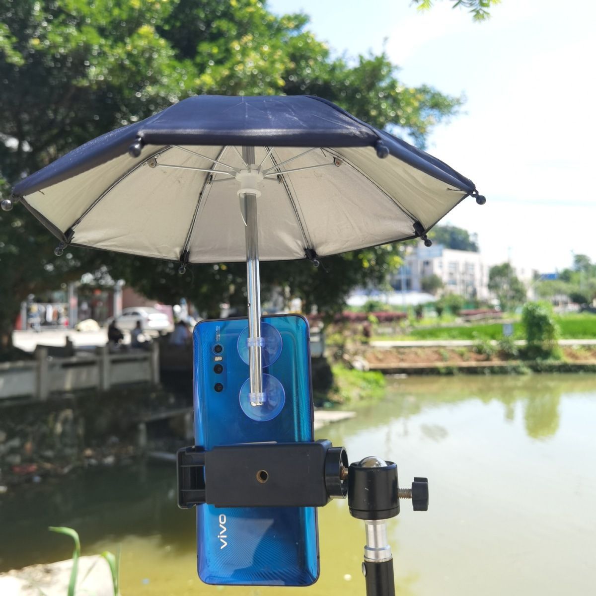 Transparent Suction Cup Mobile Phone Umbrella, Outdoor Mobile Phone Sunshade Umbrella, Car Sunshade Mini Umbrella, Sun Protection 27cm