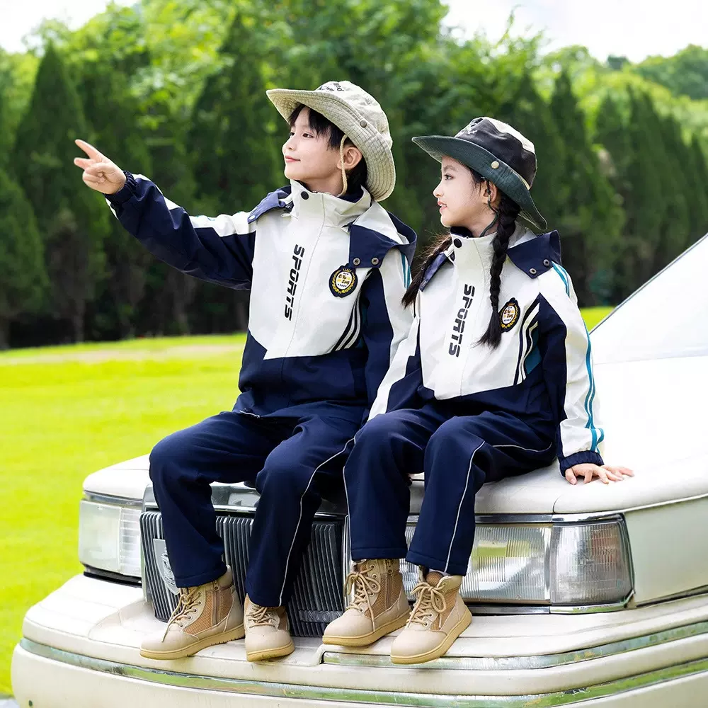 校服套装小学生秋冬装冲锋衣三件套幼儿园园服冬季可脱卸加厚班服