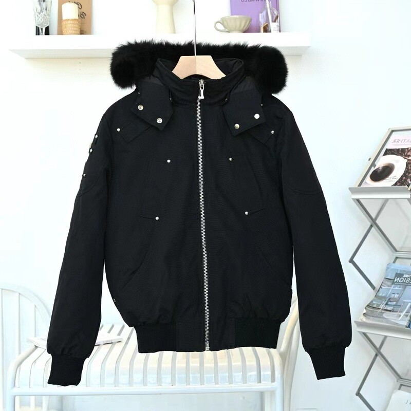 Moose down Jacket with Fox Fur 02 Men's Model 03 Women's Couple Model Canadian Style Cold-Resistant Warm Coat