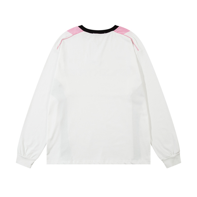 Men's Clothing Atmosphere Color Matching Loose Crewneck Long-sleeved T-shirt Sweatshirt Men's and Women's Instagram Popular Brand All-match Top_voghion.com