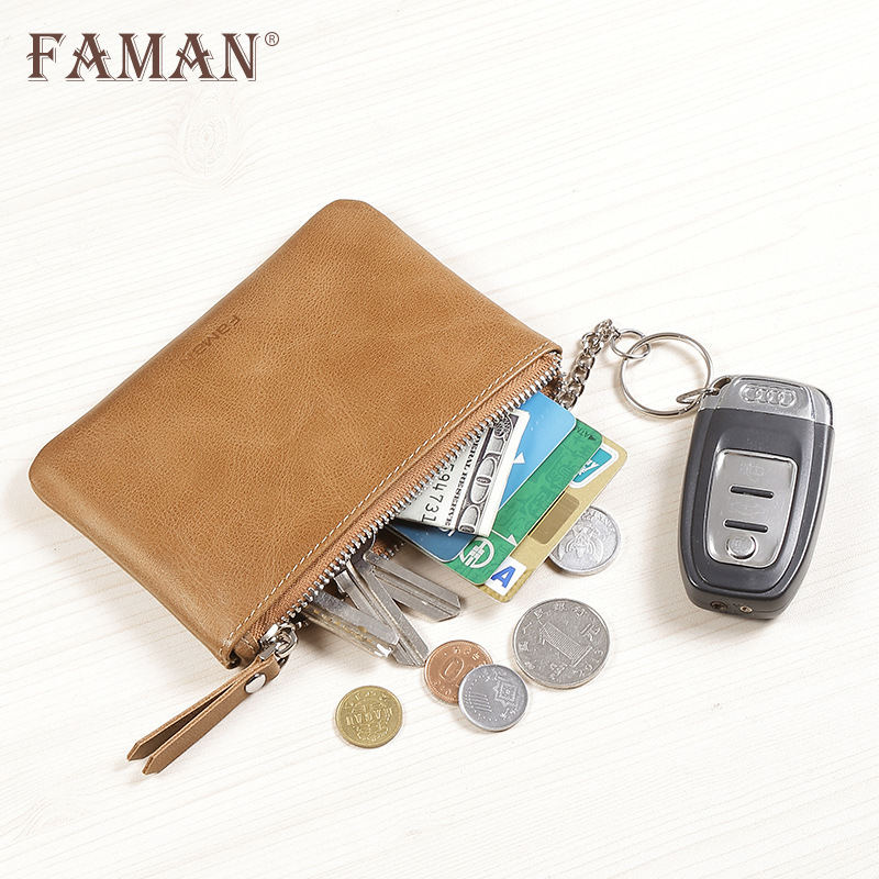 Cartera pequeña, mini bolso de moneda de cuero para hombre, bolso de tarjeta de cambio simple multifuncional, bolso de dinero ultrafino, mano para mujer, hombre