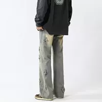Retro fitted overall, trousers, jeans, American style, loose straight fit, high-quality style, oversize