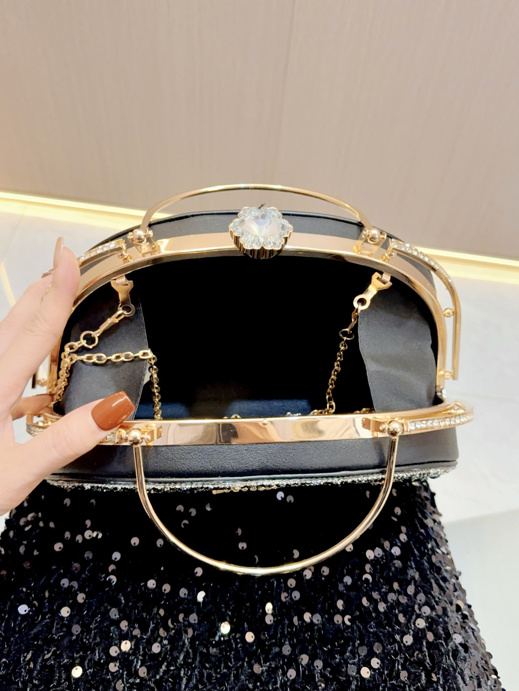 Borsa da sera donna con strass borsetta a tracolla elegante_voghion.com