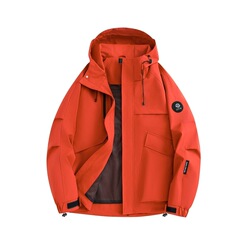 情侣款防水冲锋衣户外登山服夹克防风防水连帽纯色工装外套可定制