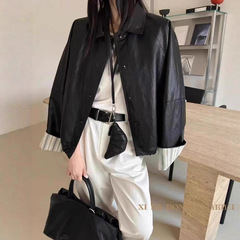 2025春秋新款高级感黑色夹克短款美式复古酷飒风小个子皮衣外套女