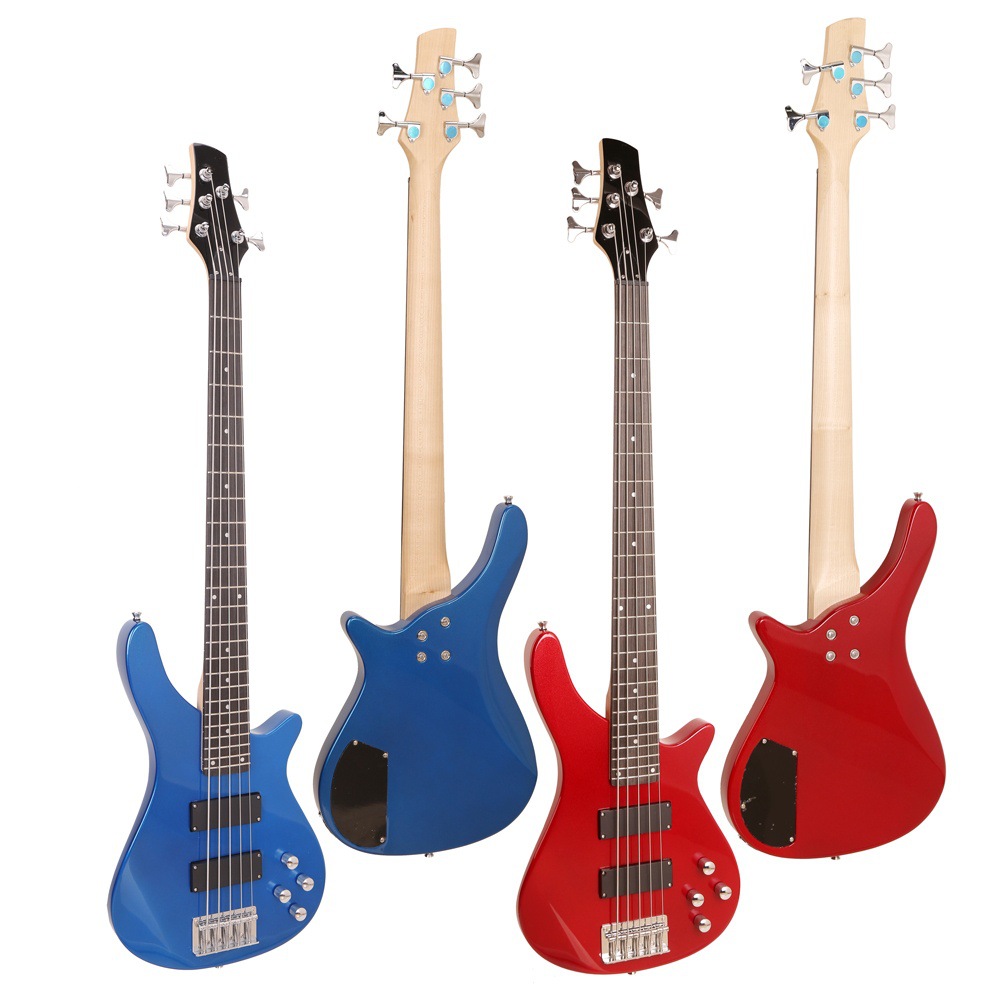 Bajo eléctrico de 5 cuerdas, bajo eléctrico de 5 cuerdas, guitarra eléctrica de rock, bajo, bajo, guitarra eléctrica en stock, fábrica al por mayor
