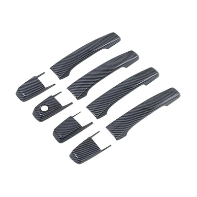 Suitable for Mitsubishi Pajero Rearview Mirror, Door Handle, Rain Shield, Fog Lamp Cover, Tail Light Cover, Door Edge Strip (Other Automotive Exterior Supplies) - abs-carbon-fiber-pattern-handle