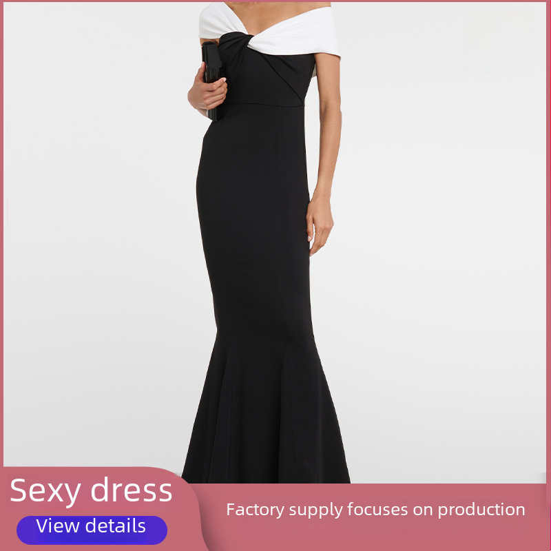 black knitted elegant knitted dress