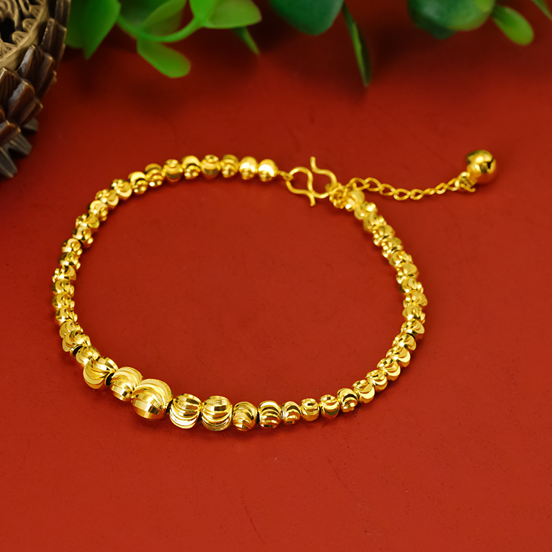 Pulsera de cuentas flash de moda retro para mujer transmisión en vivo en línea celebridad arena pulsera de oro transfronteriza venta caliente fuente de fábrica al por mayor