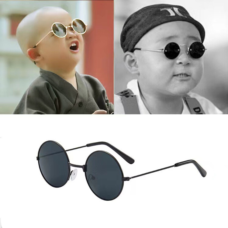 Children's Sunglasses for Girls, Cute Round Sunglasses for Outings, Sun Protection Glasses for 1-6 Year Old Kids, Artistic Retro Style