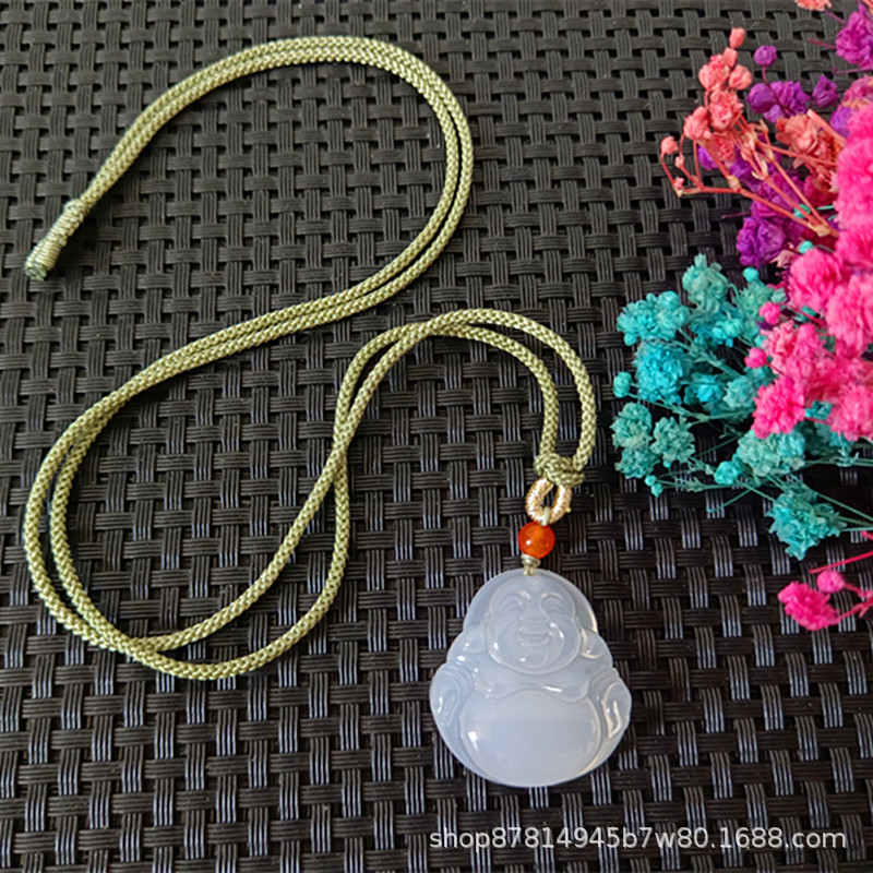 No.1 밧줄을 가진 중간 흰색 옥수 부처 (약 27*25mm)