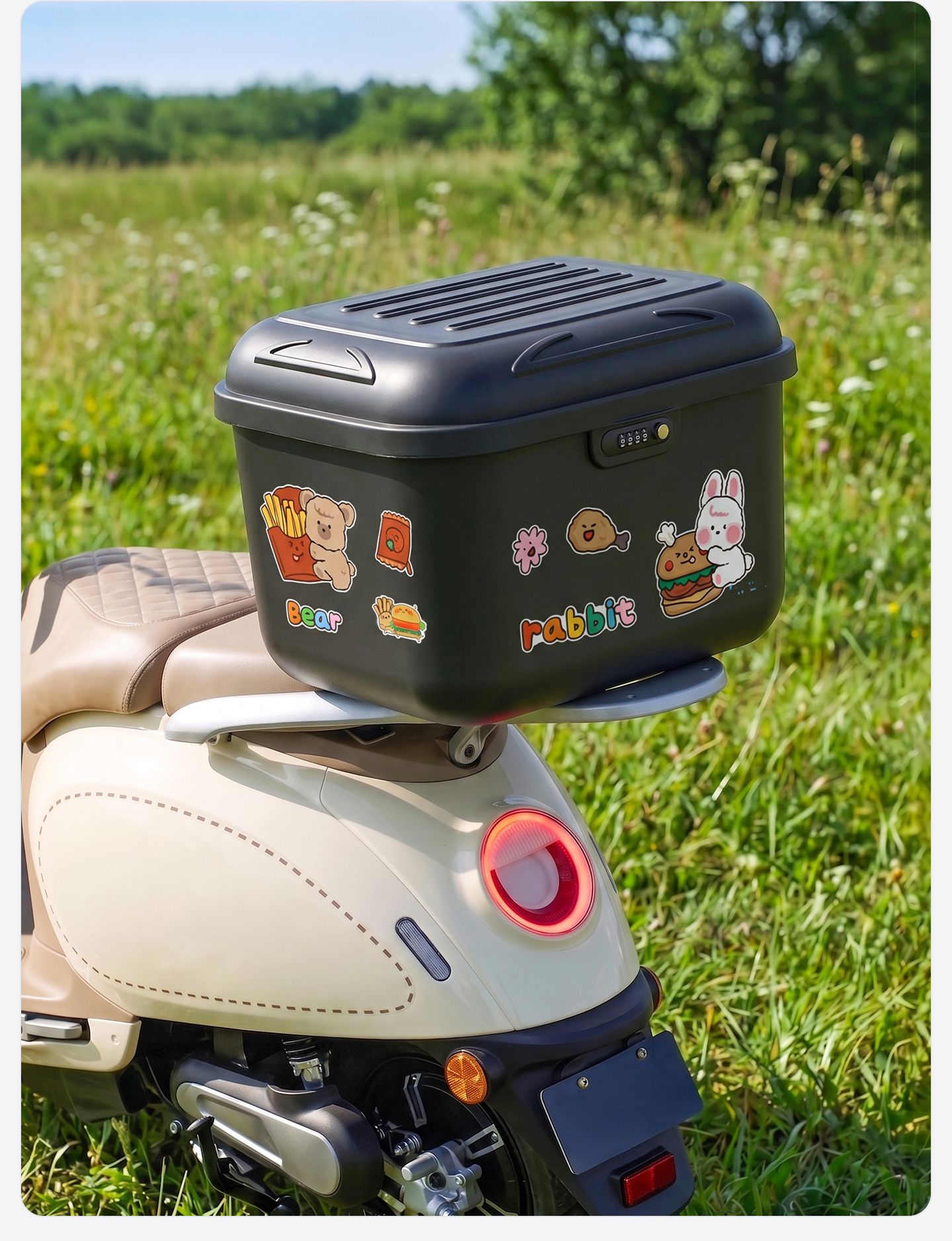 Universal large-capacity electric vehicle trunk suitable for Ninebot, Tailg, Aima electric scooters and motorcycles for storage