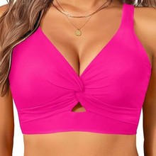 欧美亚马逊速卖通女士比基尼新款泳衣海边度假休闲挂脖款上衣