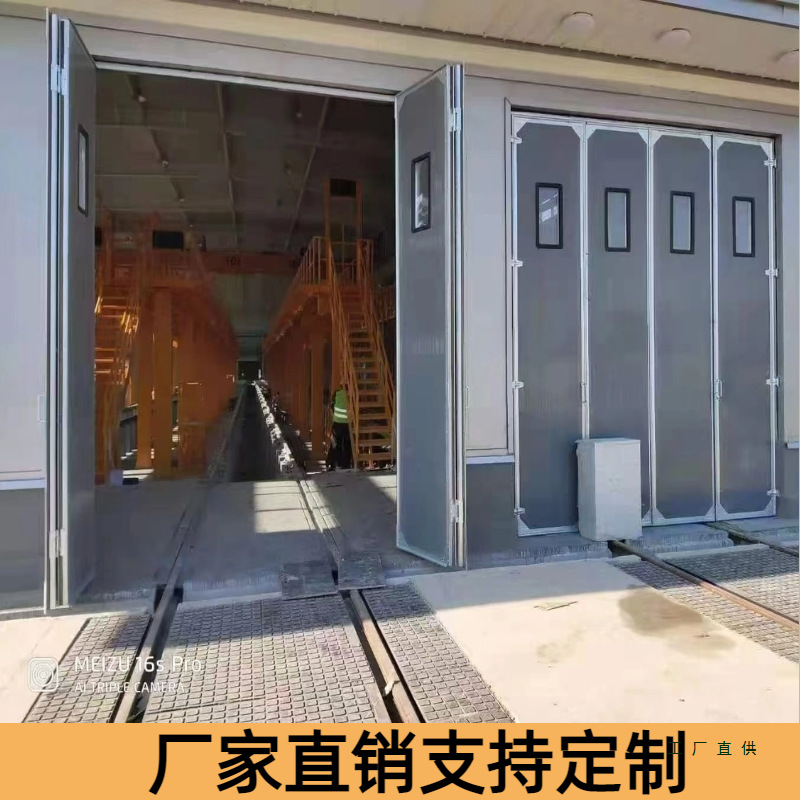 工业折叠门门推拉门手动平移彩钢门折叠门车间彩钢门推拉门大门