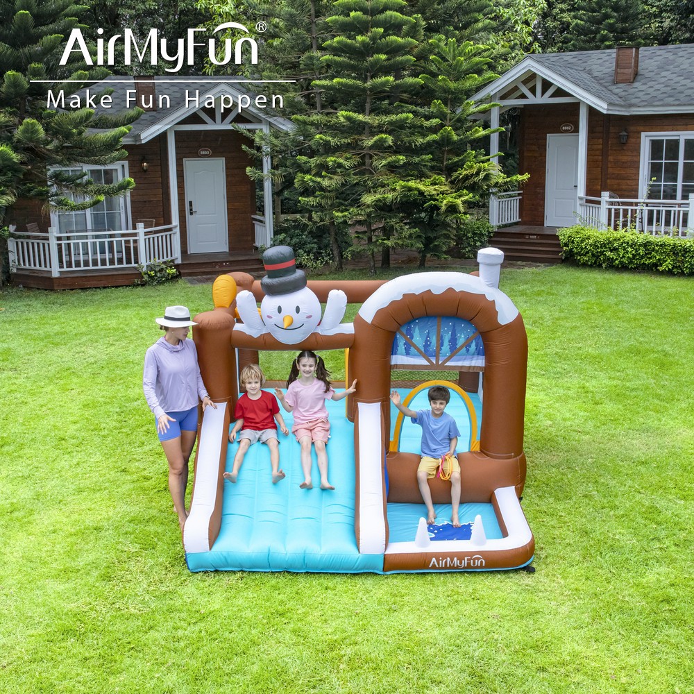 AMF | Castillo inflable para niños pequeño tobogán inflable trampolín hogar parque infantil castillo inflable fiesta interior