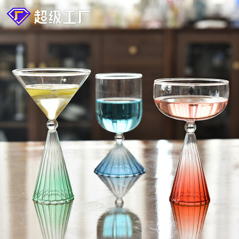 Creativa taza de helado gradiente de postre copa de vidrio Copa pudín helado taza de cóctel