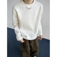 潮牌美式解构拼接长袖T恤男2025秋新款薄卫衣打底套头上衣大码