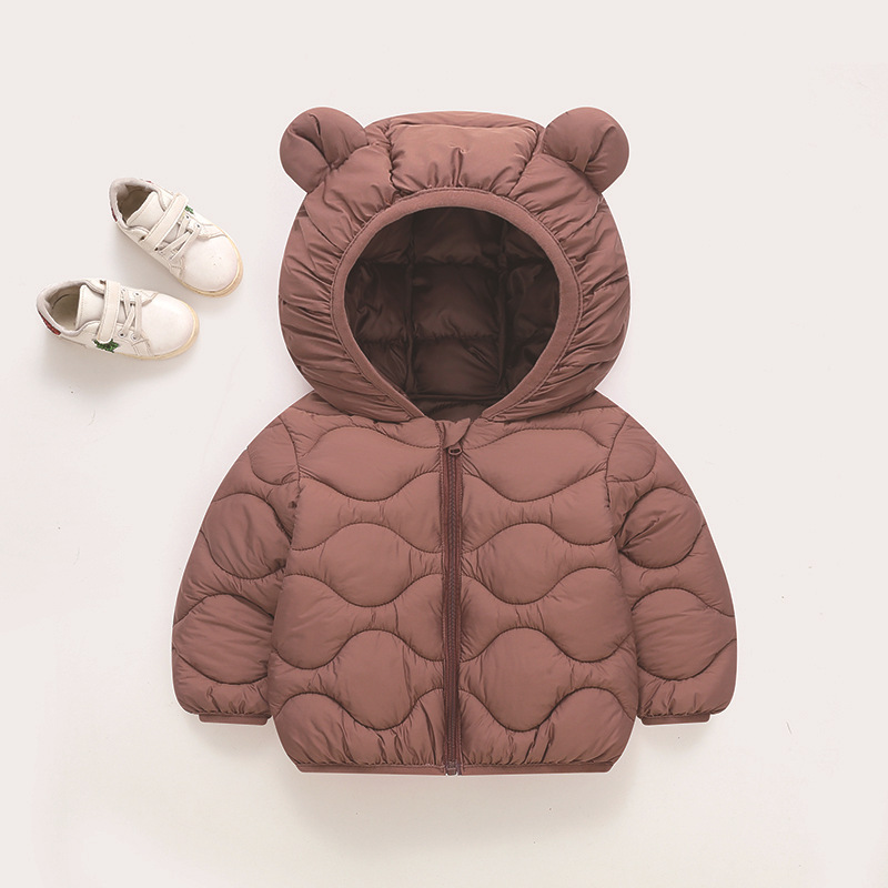 Comercio exterior transfronterizo 850 ropa de algodón ligera delgada de invierno bebé abrigo ligero de color sólido ropa de algodón caliente para niños