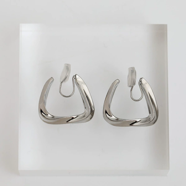Silver mosquito coil, ear clips, no pierced ears