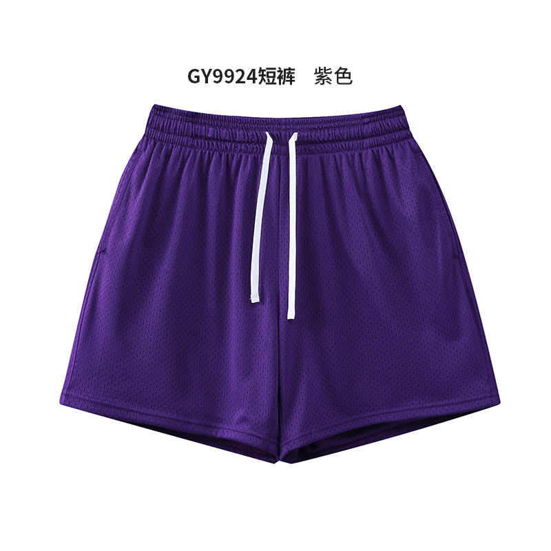 Paño de malla grande, pantalones cortos deportivos de doble capa de secado rápido, uso externo, tendencia casual suelta, pantalones cortos estadounidenses de tres puntos, personalización de hombres