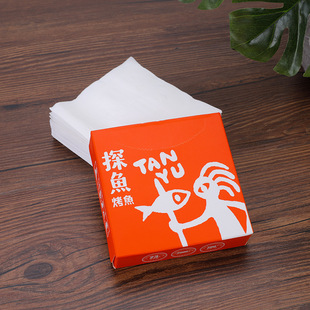 Customized Hotel Restaurant Square Box Tissue Paper Printed Logo Square Box Sanitary Napkin Catering Small Square Box Tissue Paper Customized