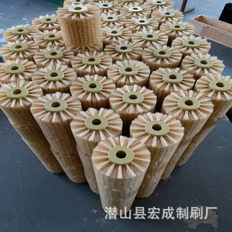 耐高温刷辊猪毛滚刷猪鬃抛光辊刷植毛圆柱形毛刷镀膜玻璃清洗辊刷