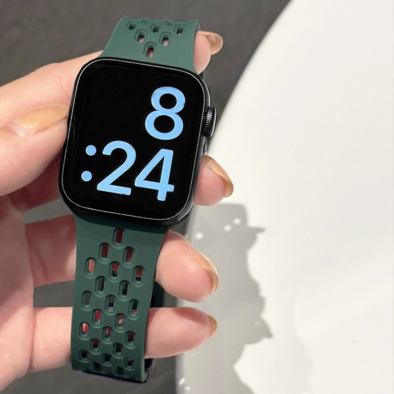 Apple の新しいホールシリコン磁気バックル iwatch ストラップ夏 7 通気性 8applewatch 男性と女性に適しています|undefined