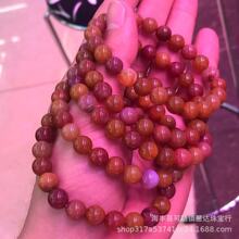 厂家直供天然战国红玛瑙圆柱手串 红黄拉丝玛瑙时尚男女款手串