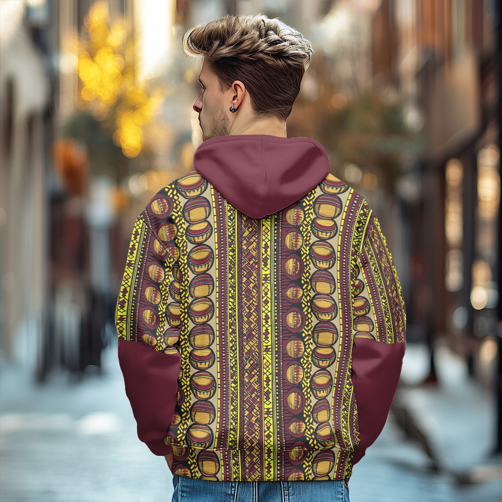 Giacca in cotone spesso con cappuccio e cerniera da uomo in stile europeo stampato autunno e inverno 2024_voghion.com