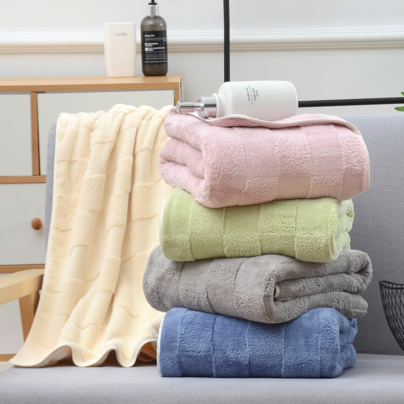 New Taff Fleece Towel Bath Towel Thickened Absorbent Wearing Bath Towel Household Quick-drying Coral Fleece Towel suit New Taff Fleece Towel Bath Towel Thickened Absorbent Wearing Bath Towel Household Quick-drying Coral Fleece Towel suit
