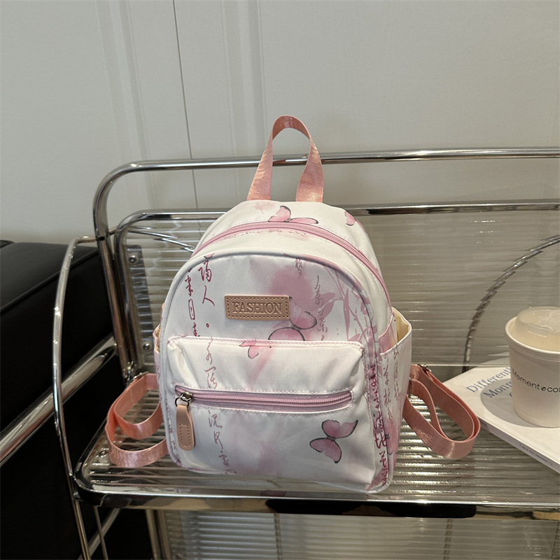 Mochila mariposa antiguo estilo de moda de Xiaozhong para mujeres 2025 primavera y verano nueva mochila deportiva casual mini mochila