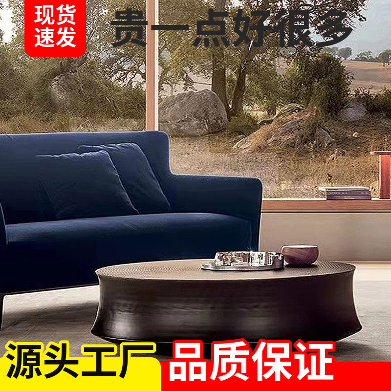 Minimalista italiano Poliform mesa de café sala de estar estilo encantador apartamento pequeño diseñador corto mesa redonda de té mesa de café