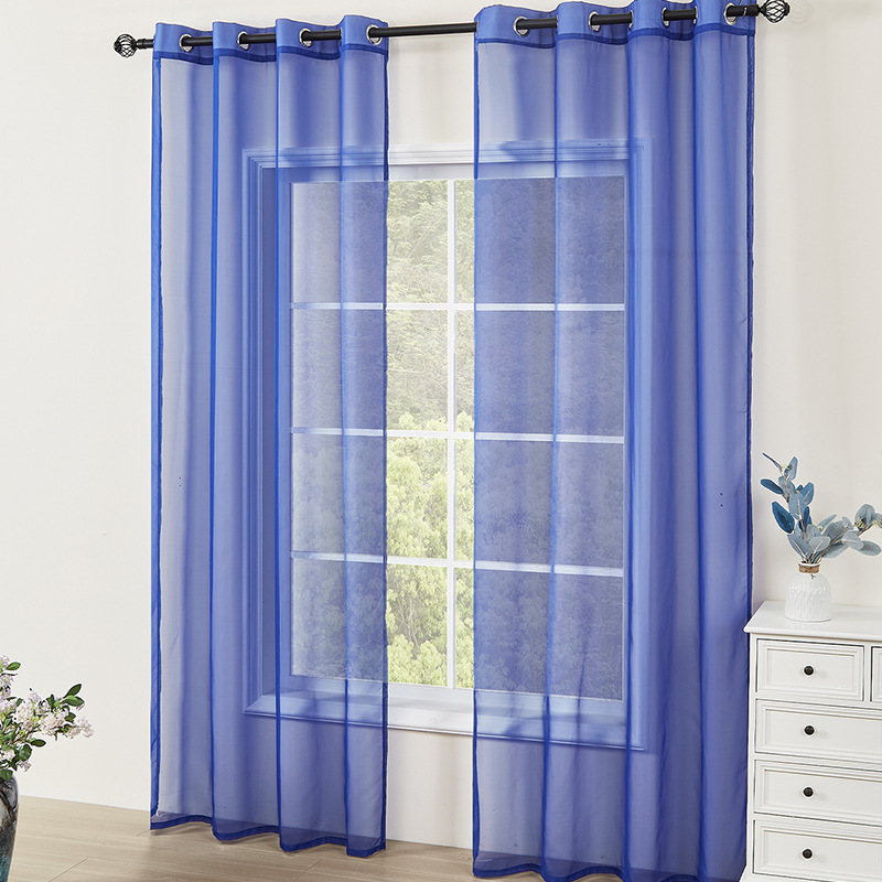 Solid Color Translucent Chiffon Curtain For Outdoor Balcony Waterproof Window Screen_voghion.com