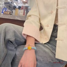 手串海纹石设计贵气款十足蜜蜡文艺复古个性天然水晶手工串珠无