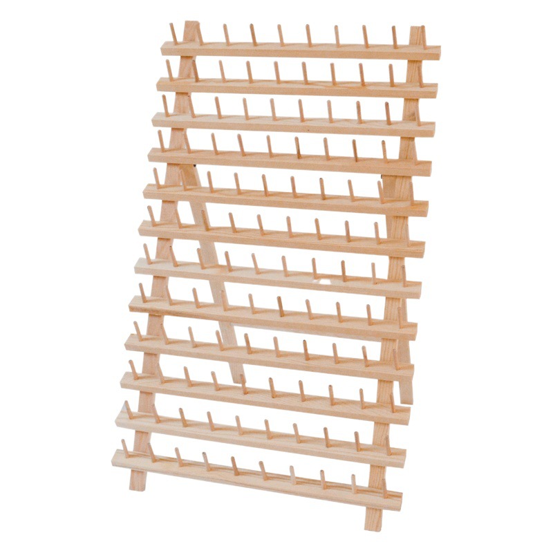 Estante de almacenamiento de madera estante de carrete plegable hilo de coser hilo de cera hilo de la bobina estante de hilo de almacenamiento peluca bola de hilo de madera rack