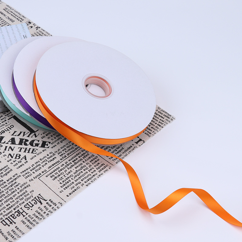 1,2 cm de doble cara de poliéster con arco cinta de DIY boda ramo de fruta fresca caja de regalo accesorios de embalaje de satén