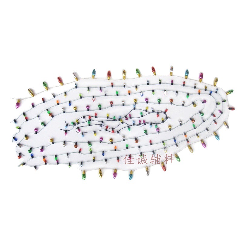 Una variedad de decoraciones navideñas transfronterizas, cadenas de luces pequeñas, mini bombillas, joyas de cuentas, bolsas de un metro sin electricidad