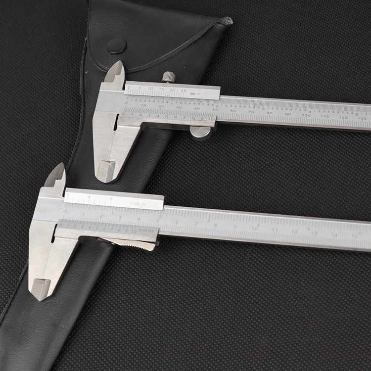 凡莜 工业级小自锁不锈钢整体游标卡尺  圆拉手整体卡尺0-150