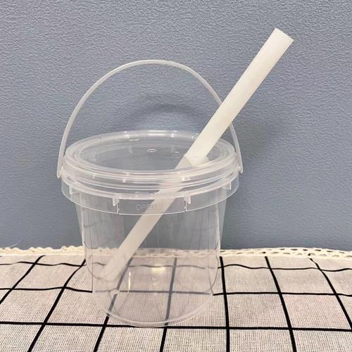 Factory Sales Hole Design Milk Tea Fruit Ice Jelly Cup 750ML Portable Beverage Plastic Round Barrel Packaging Sealed Barrel